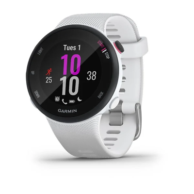 מוצרי ספורט טכנולוגית ספורט  Garmin Forerunner 45S GPS Running Watch - White, Case Size 39mm